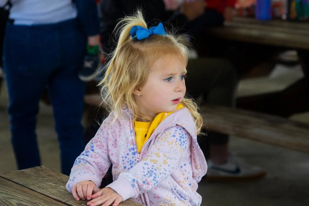 Preschool students during class