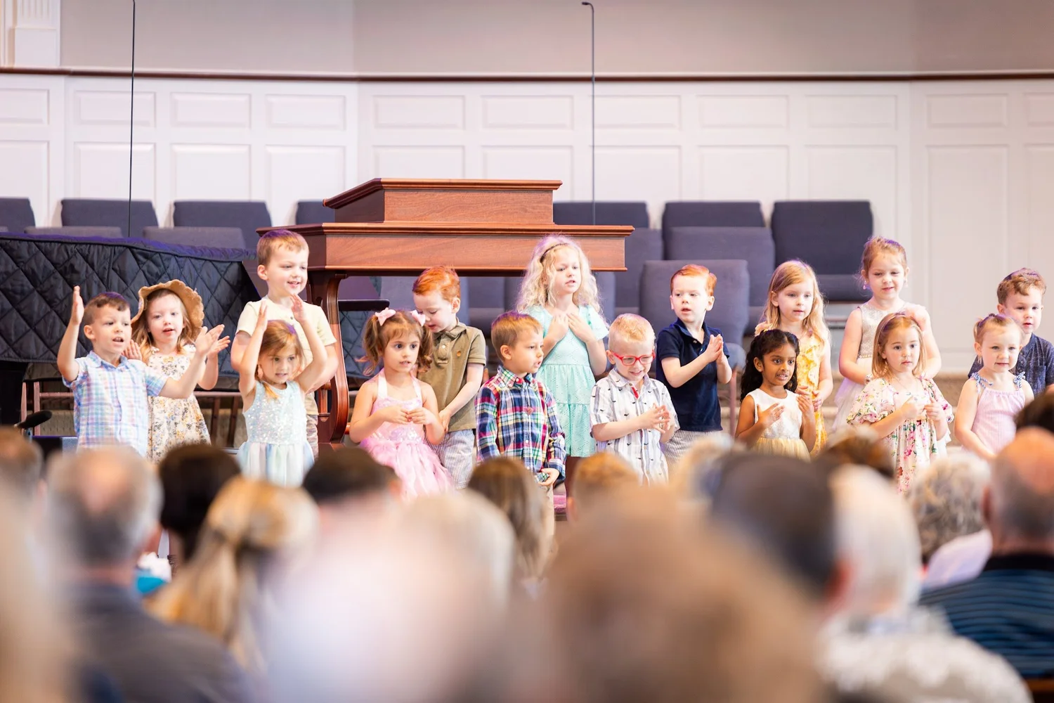 Preschool students during the school year