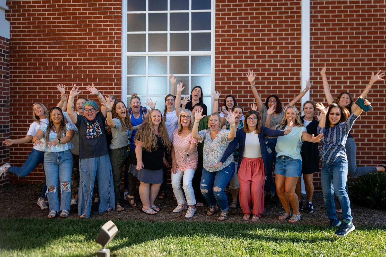 Preschool staff having fun